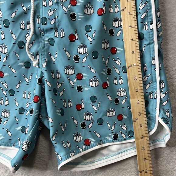 Penguin Swim Trunk Men’s 32 Bowling Pin Novelty Printed Beach Swim Shorts - Picture 9 of 11